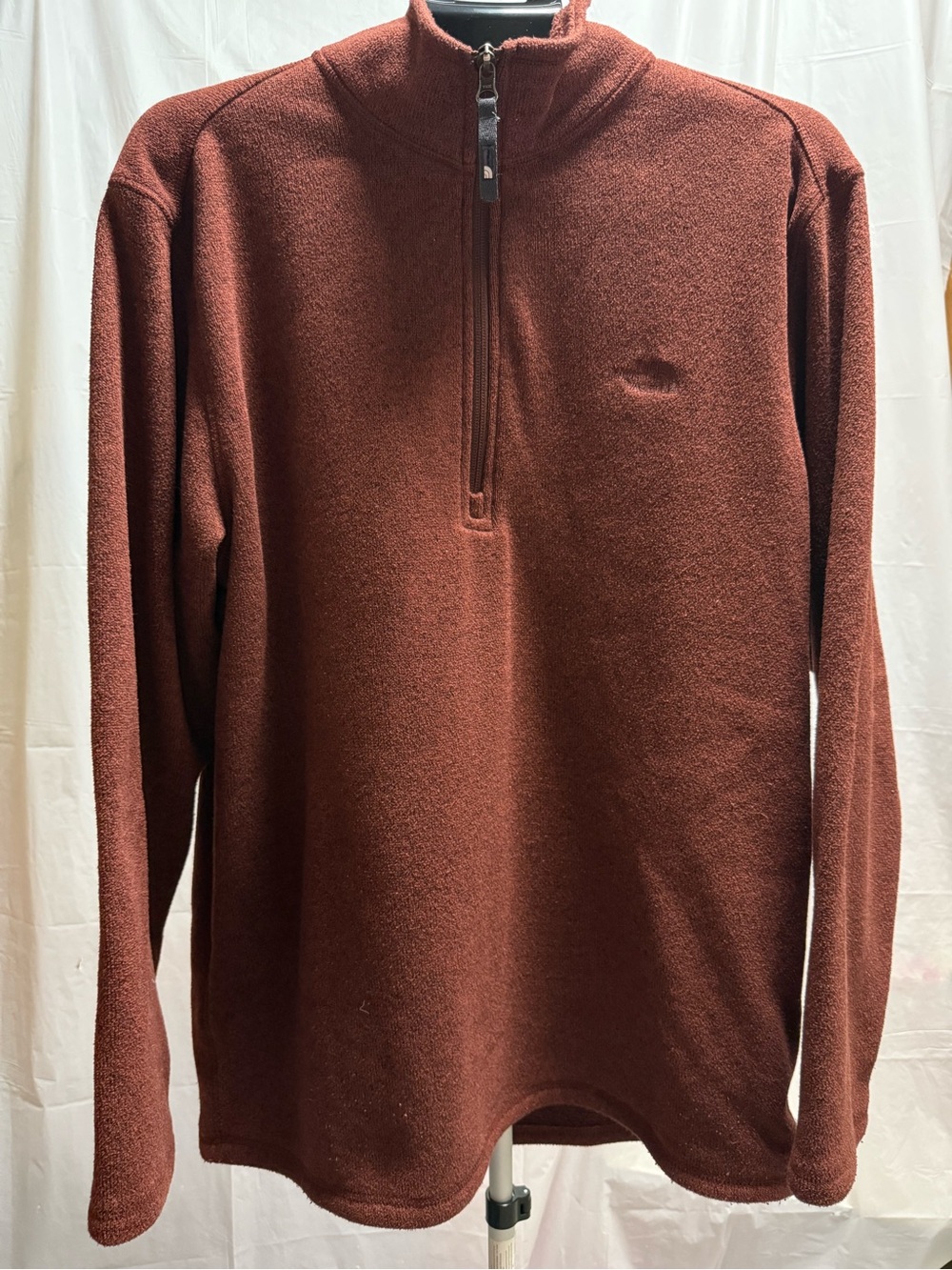 The North Face Men’s XL Rust Orange Sweater Fleece 1/4 Zip Pullover Mock Neck